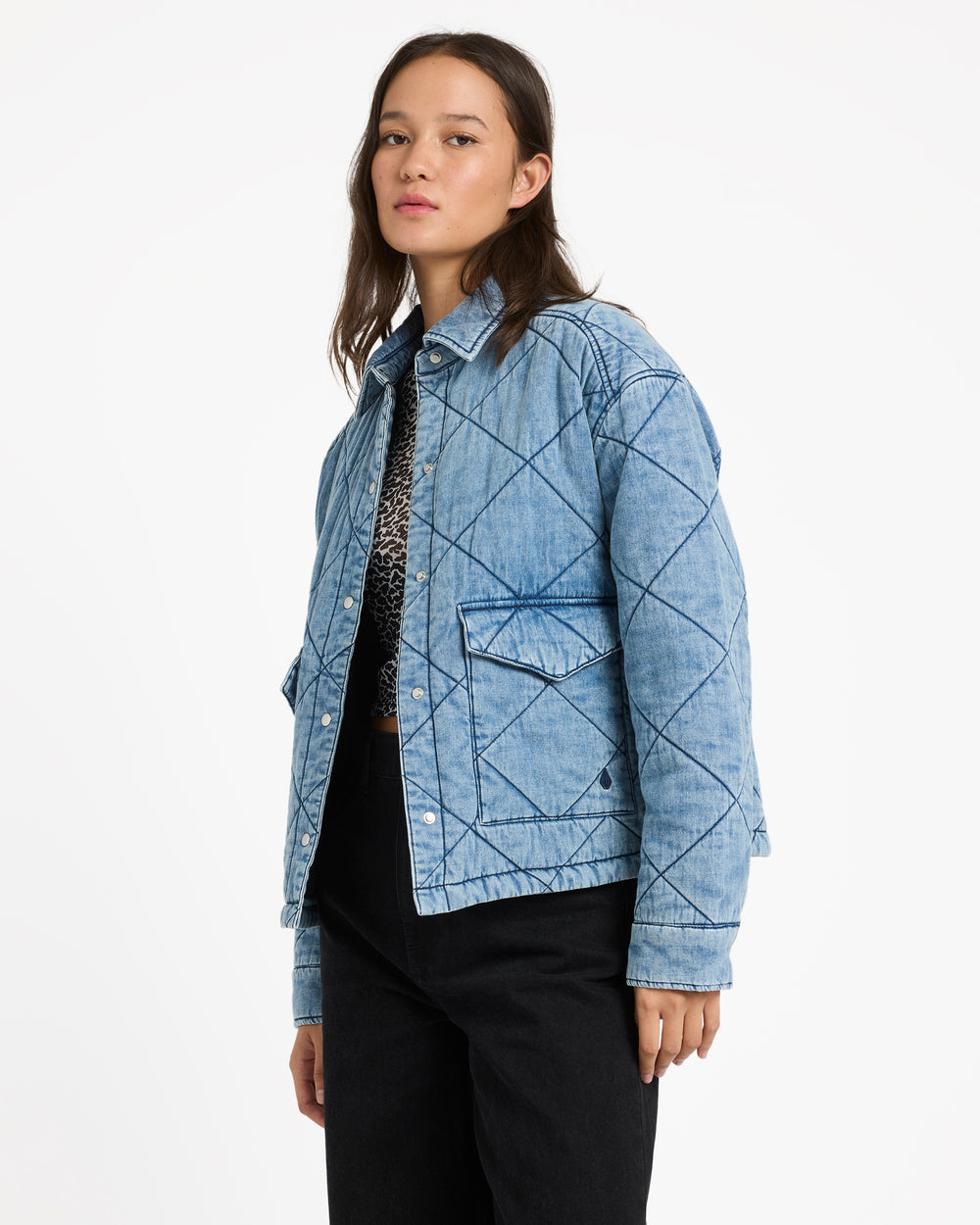 Ramps Quilted Jacket - Worn Light Blue - Catani Clothing