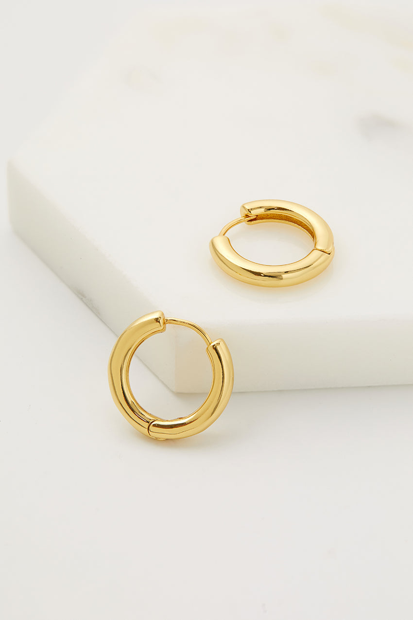 Kendall Brushed Hoop - Large - Gold
