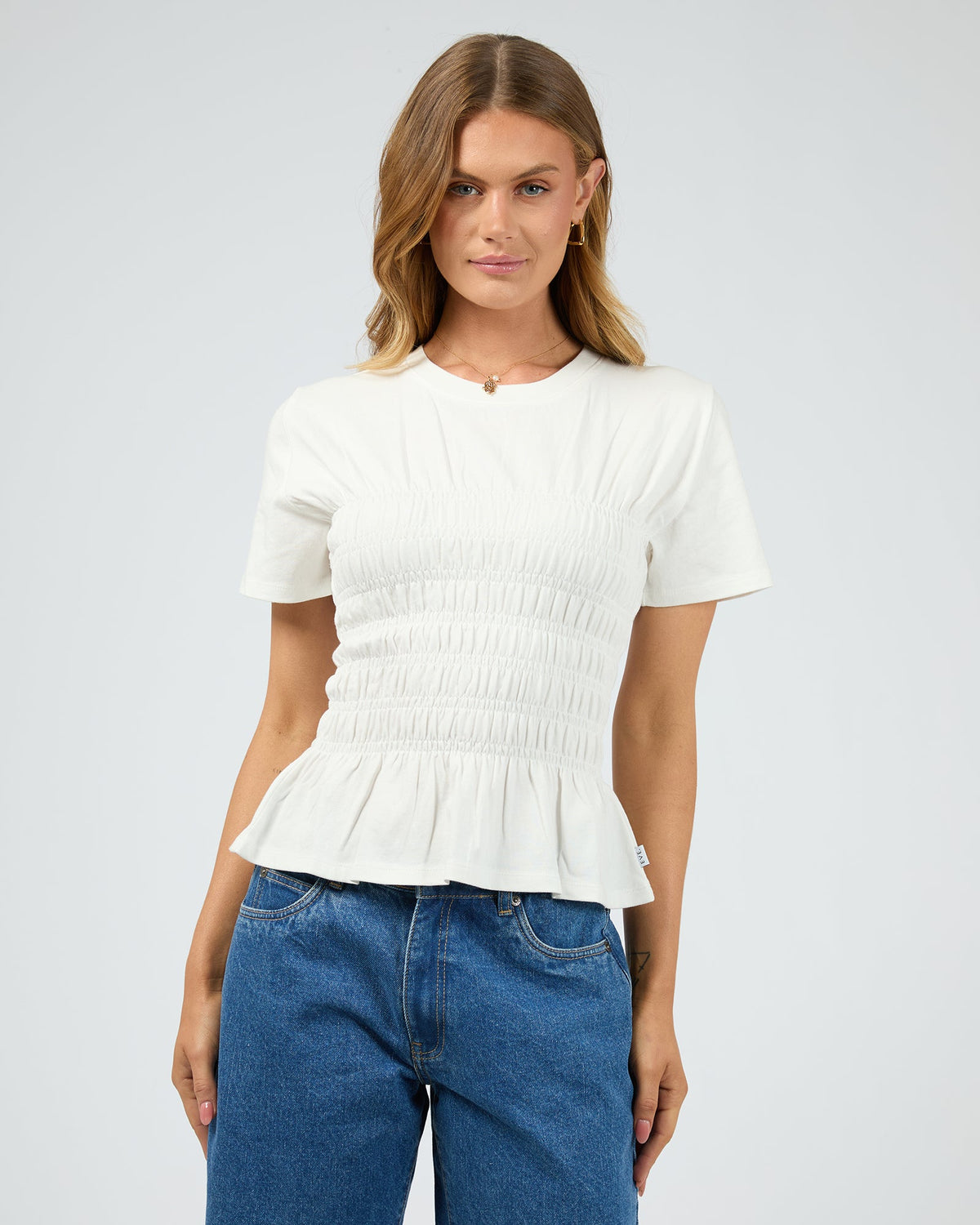 All About Eve Lipa Ruched Top in vintage white
