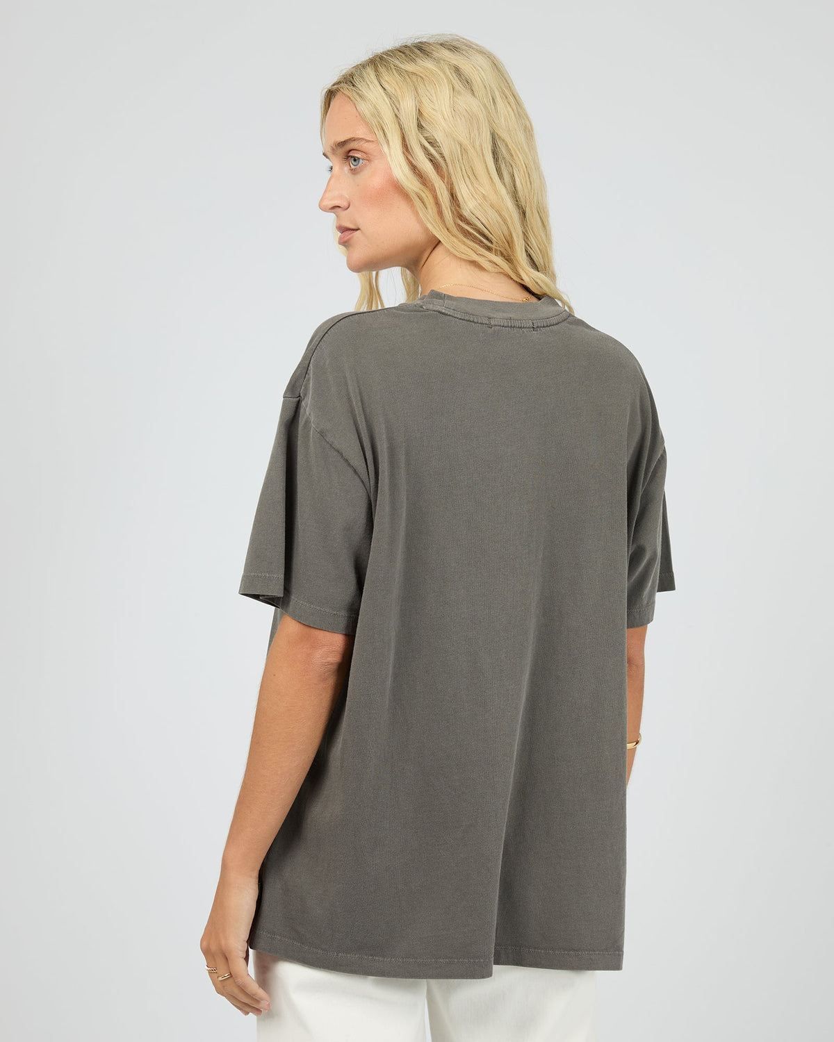 All About Eve Nashville Relaxed Tee charcoal back view
