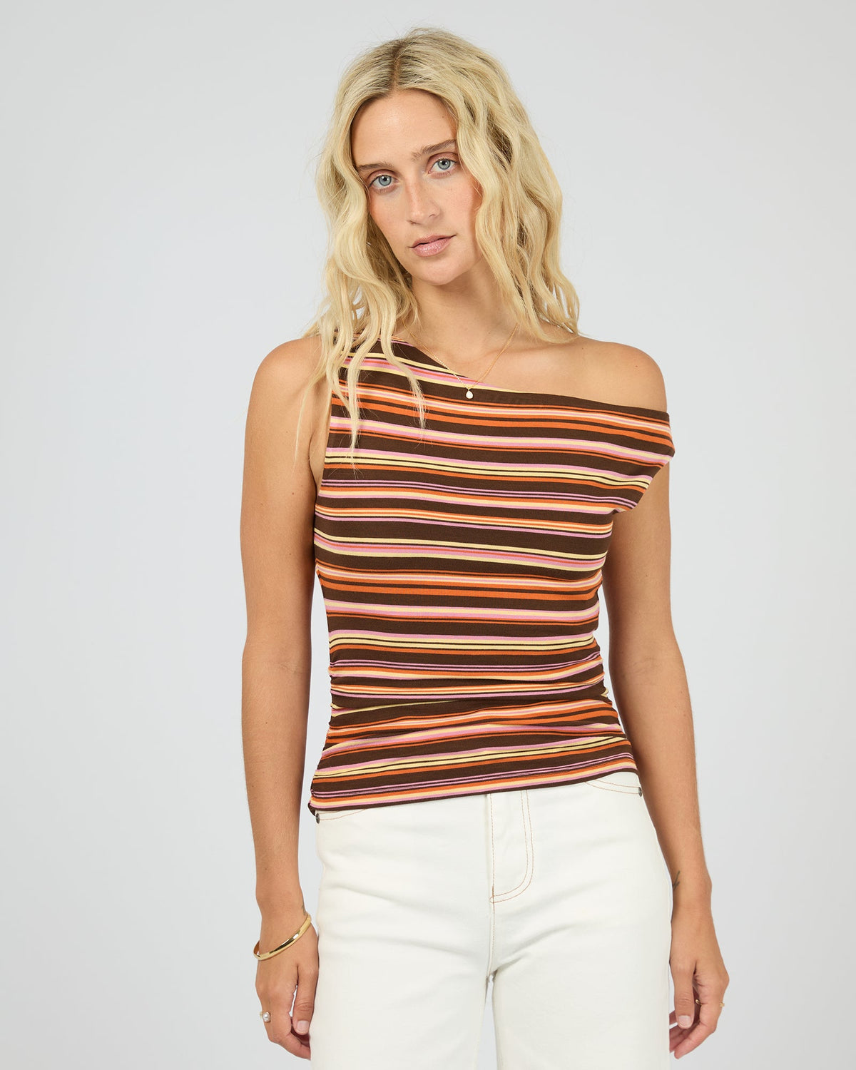 All About Eve Soleil Off The Shoulder Top in stripe