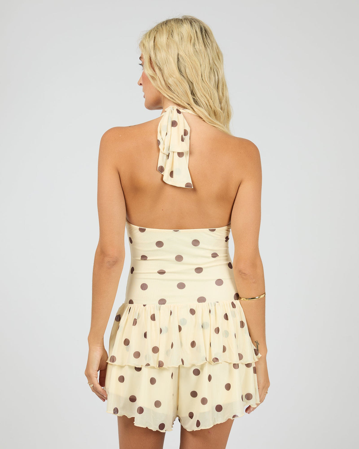 All About Eve Cali Mini Playsuit yellow back view
