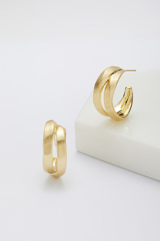 Hannah Hoop - Brushed Gold