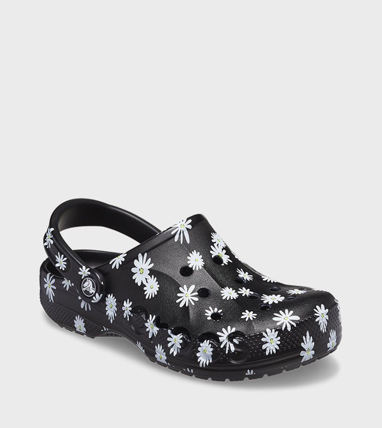 Baya Seasonal Printed Clog - Black Daisy