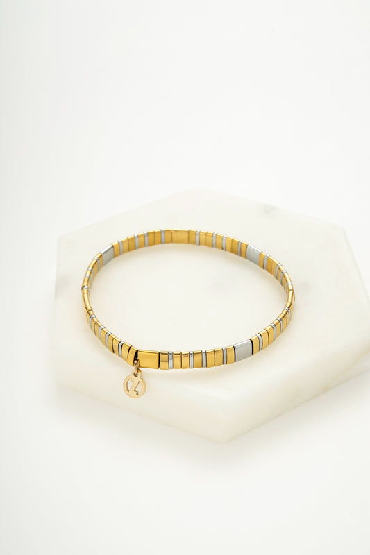 Tile Bracelet - Silver / Gold