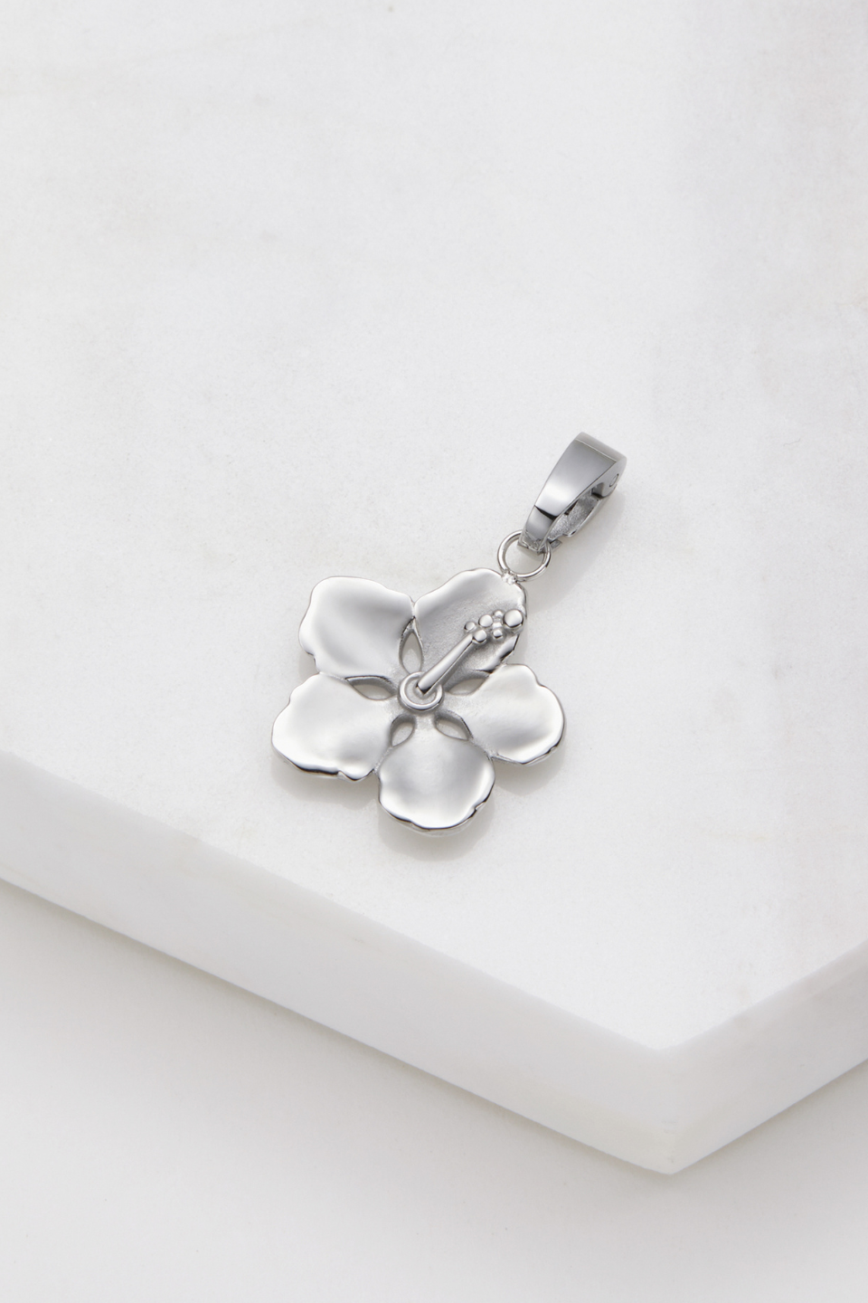 Hibiscus Flower Charm - Silver - Catani Clothing