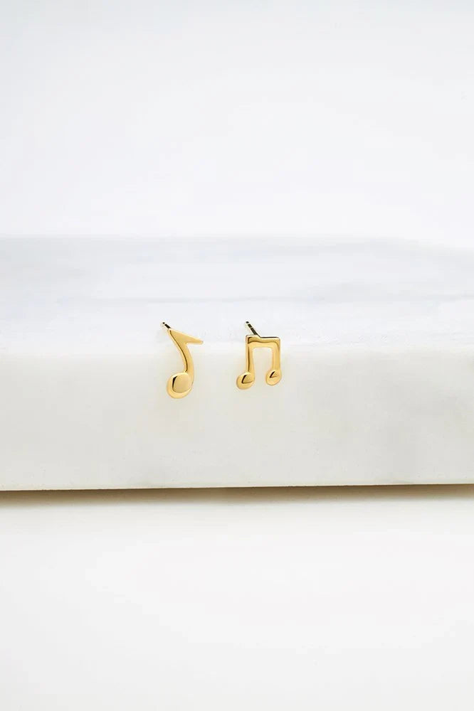 Zafino Musical Note Stud Earring in Gold