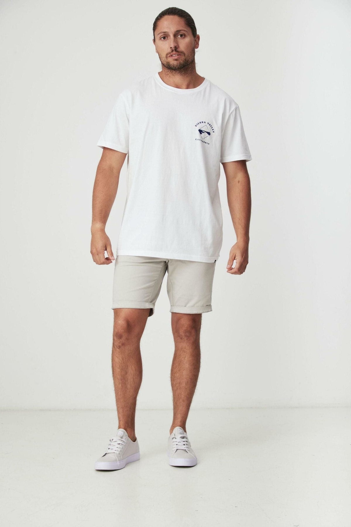 BLKWD Baker slim chino shorts in light grey