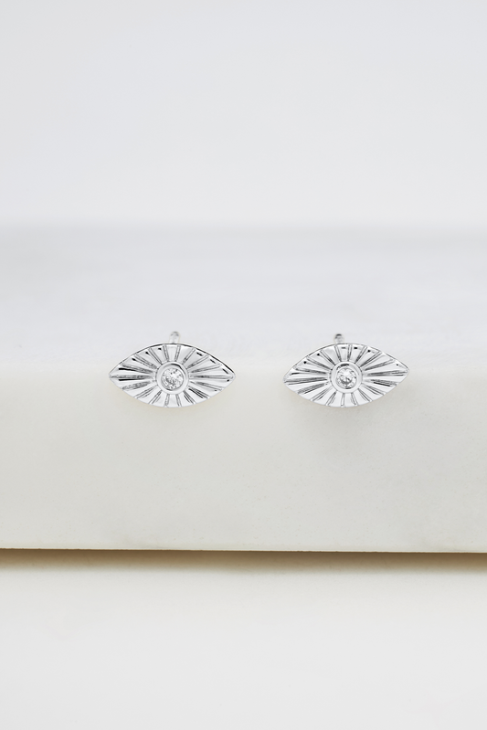 Evil Eye Stud Earring - 925 Silver