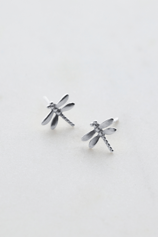 Dragonfly Stud Earring - Silver