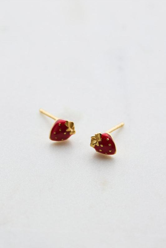 Strawberry Stud Earring - Gold