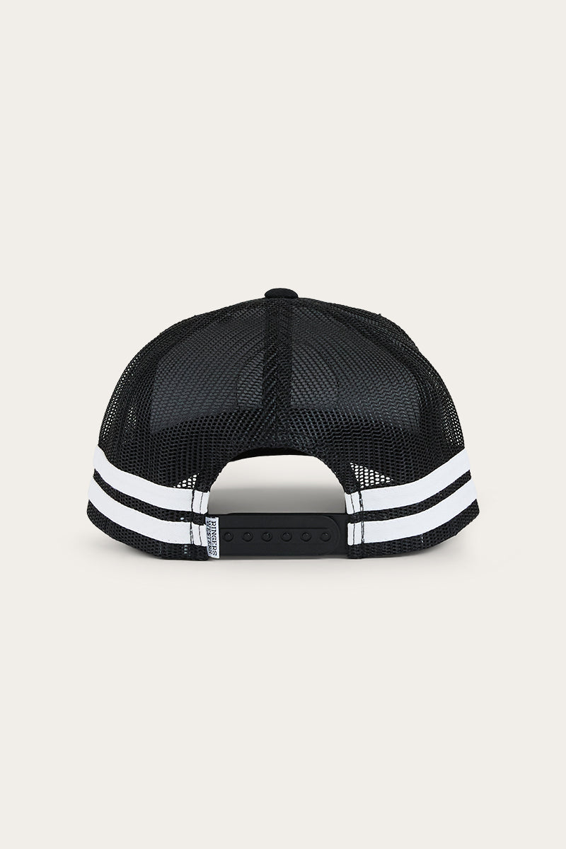 Ringers Western McCoy Kids Trucker Cap in Black with White Print - side