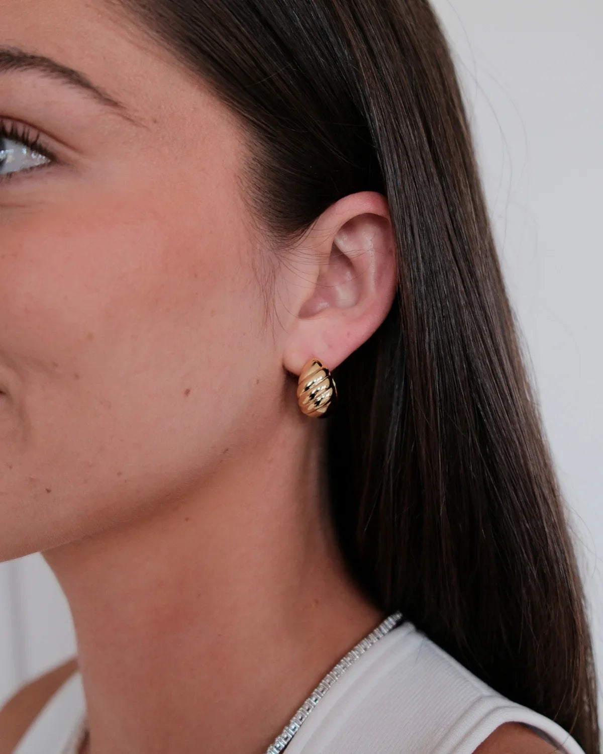 Zafino Bronte Hoop in Gold - worn