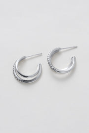 Celeste Hoop - Clear - Silver