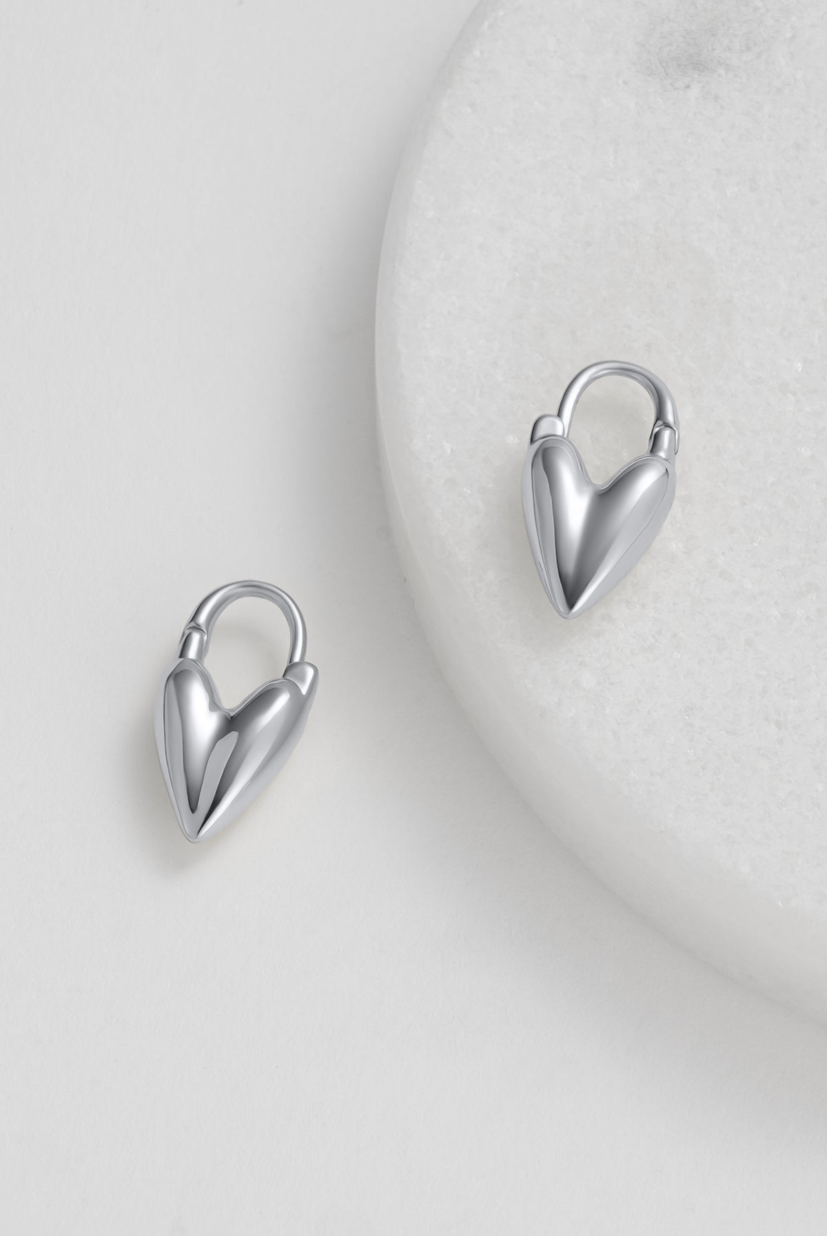 Zafino Jess Heart Hoop - Silver (view 4)