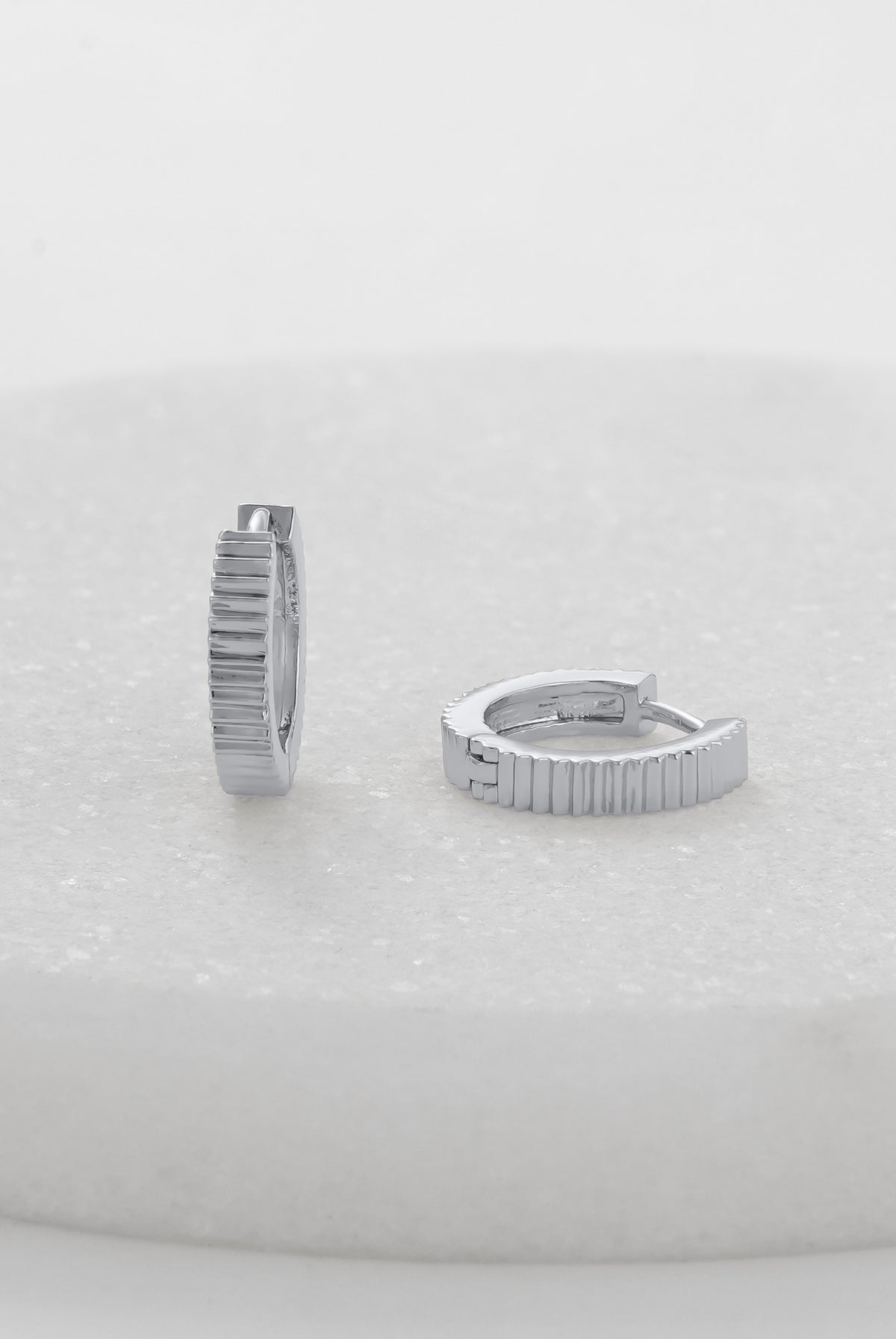 Zafino Willow Huggie - Silver (view 3)