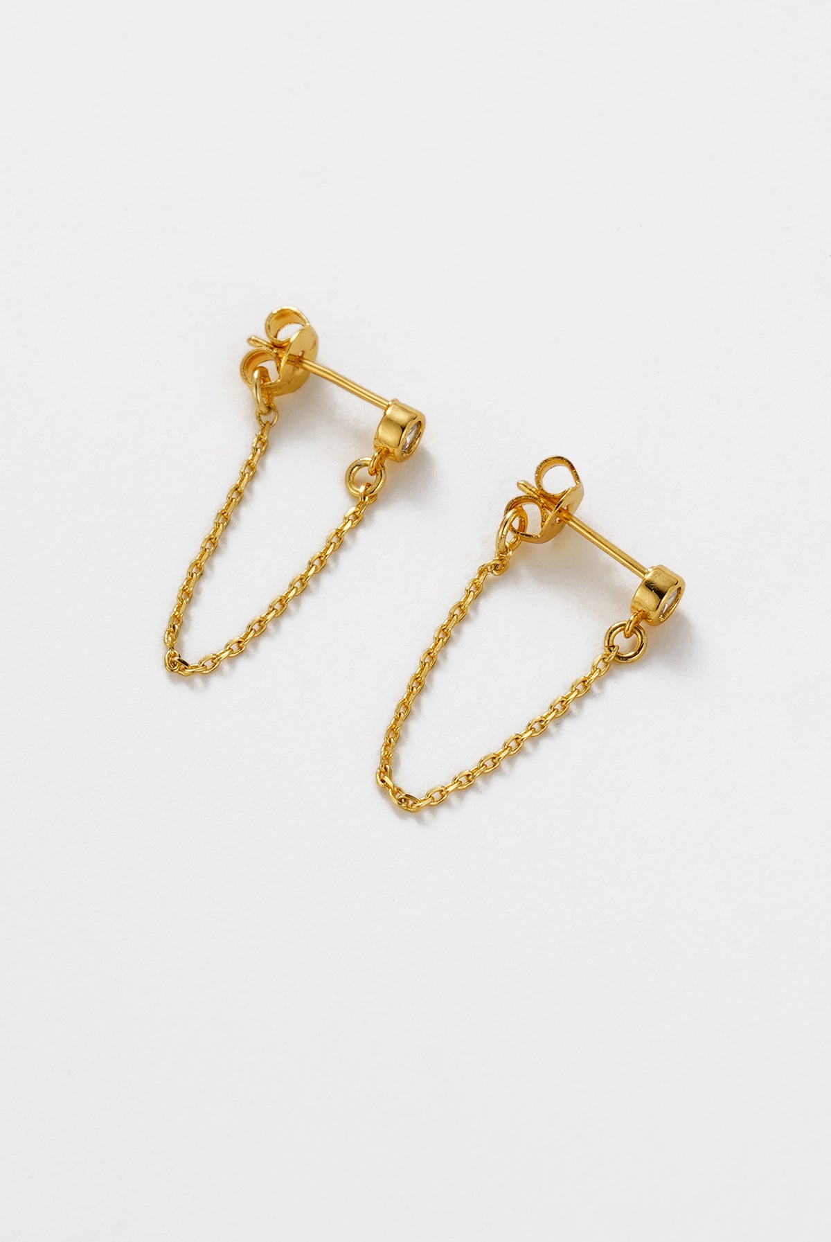 Crystal Chain Wrap Earring - Gold