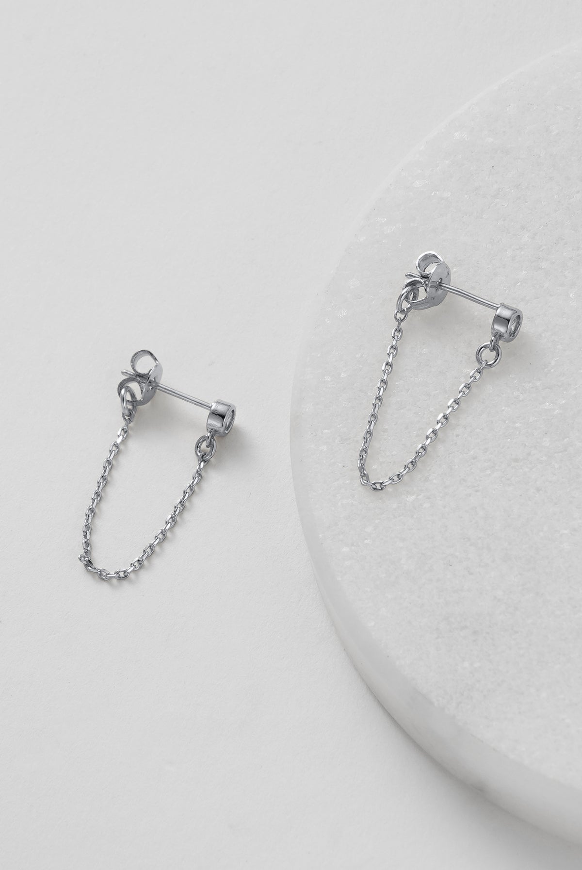 Zafino Crystal Chain Wrap Earring - Silver (view 3)