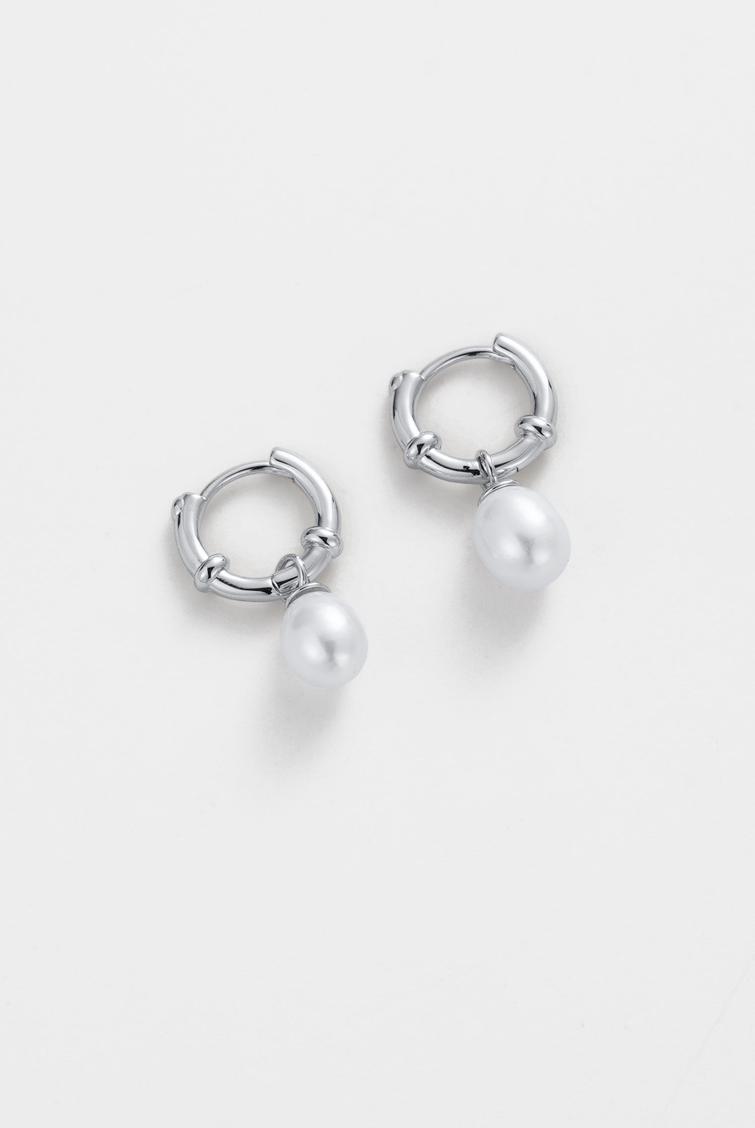 Tessa Pearl Hoop - Silver - Catani Clothing