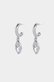 Zafino Eden Crystal Hoop - Silver - Silver