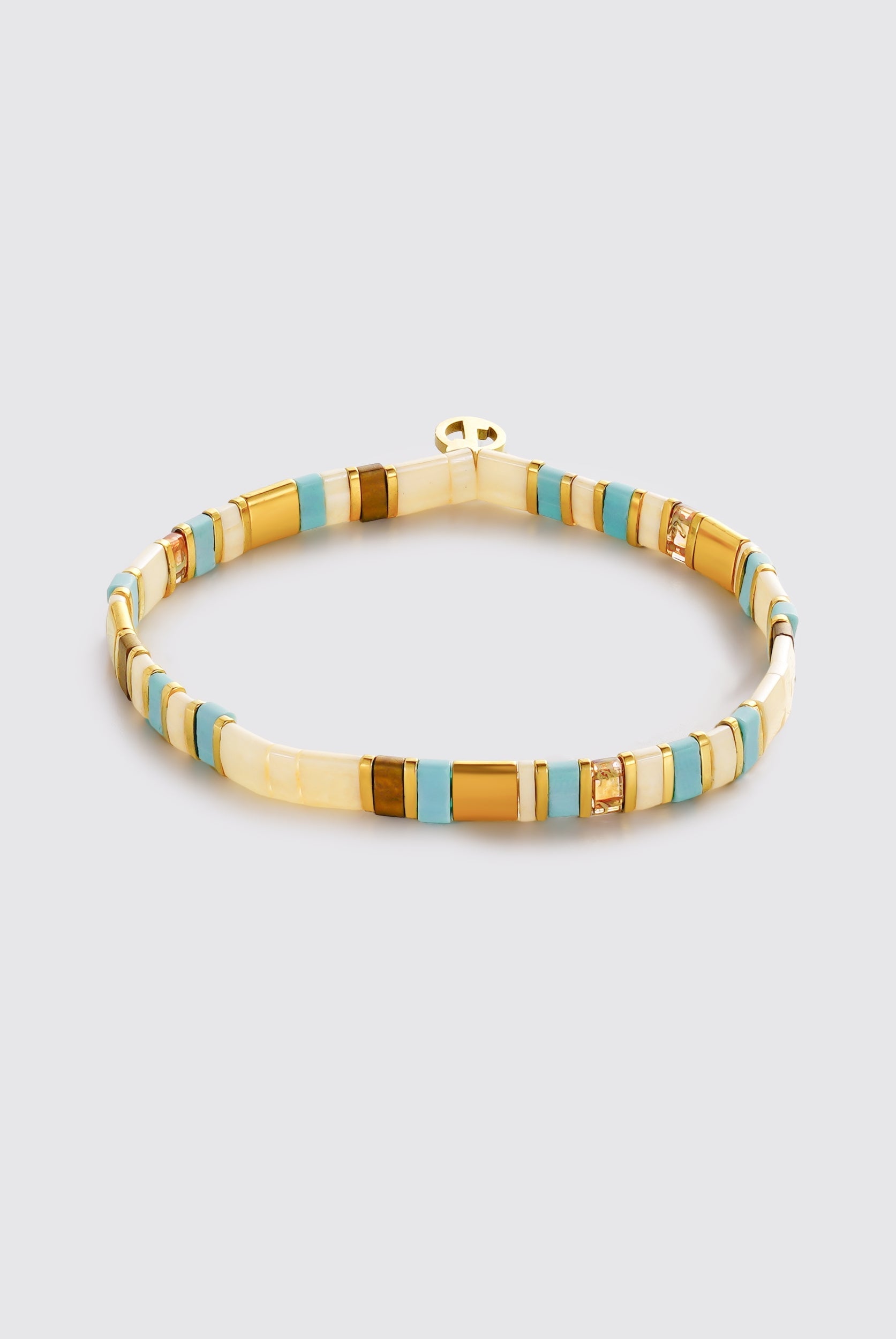 Zafino Tile Bracelet in Teal and Cream
