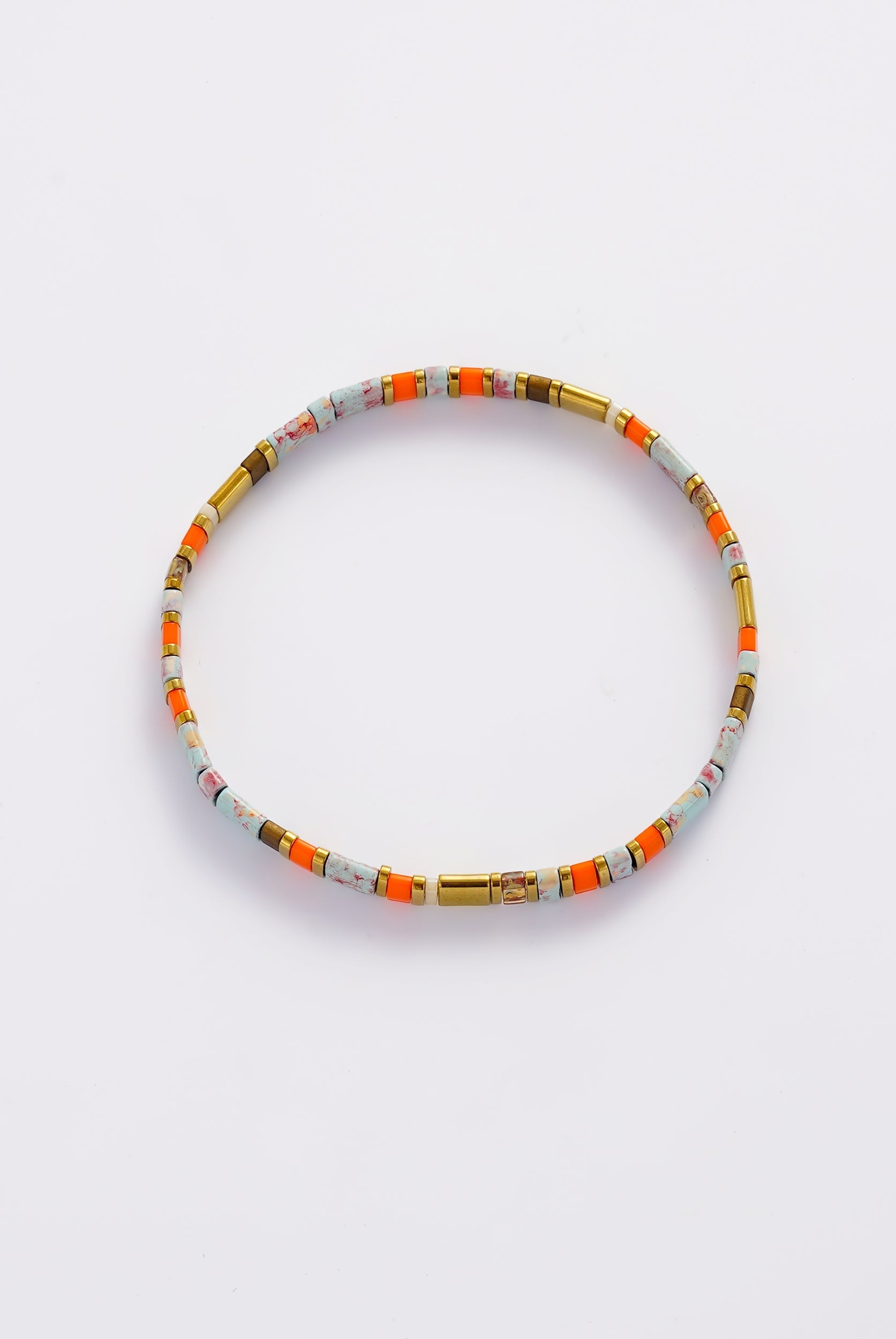 Zafino Tile Bracelet in Teal and Orange - detail
