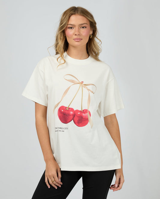 Cherry Tee - Vintage White
