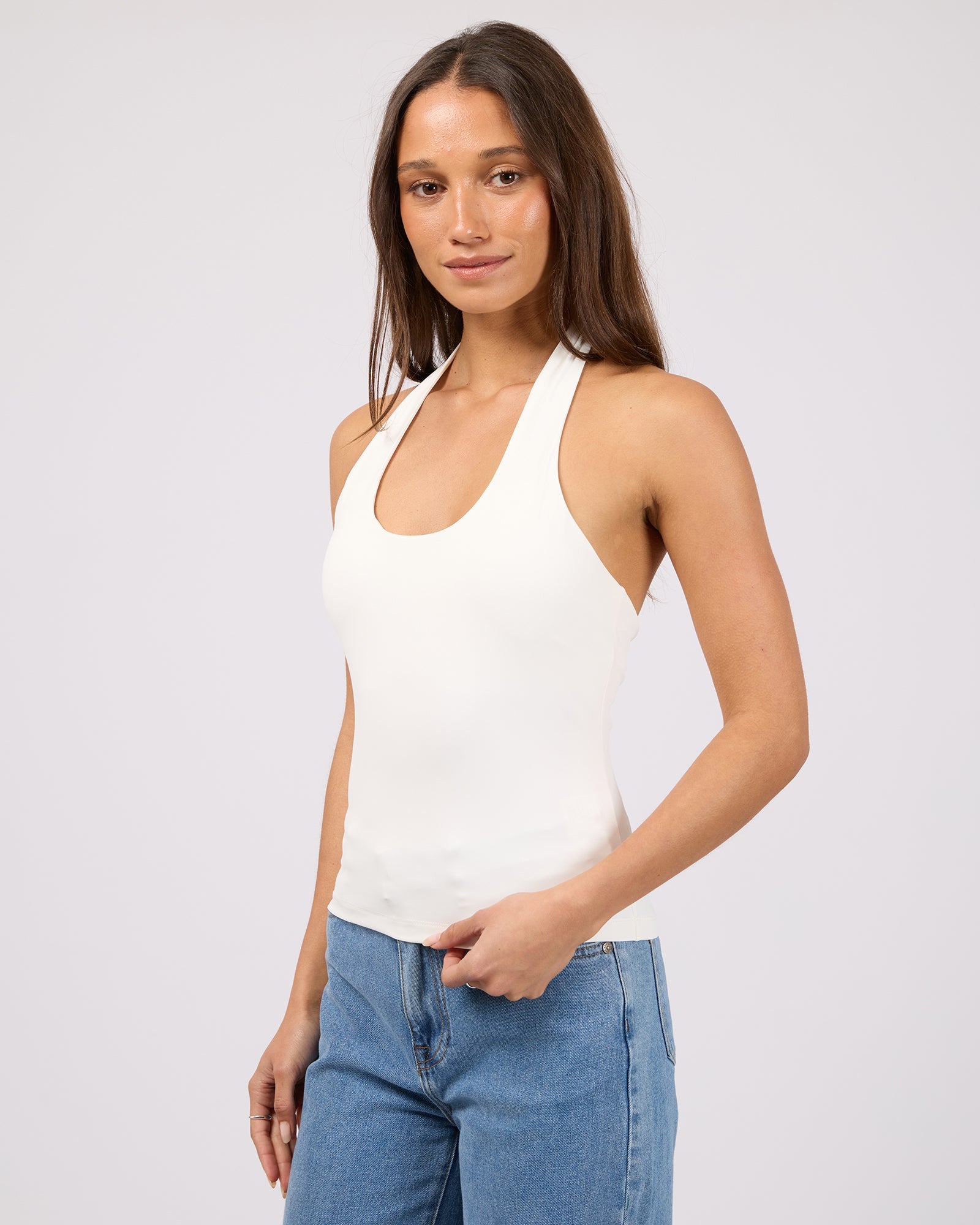 Jorge Halter Tank in White - detail