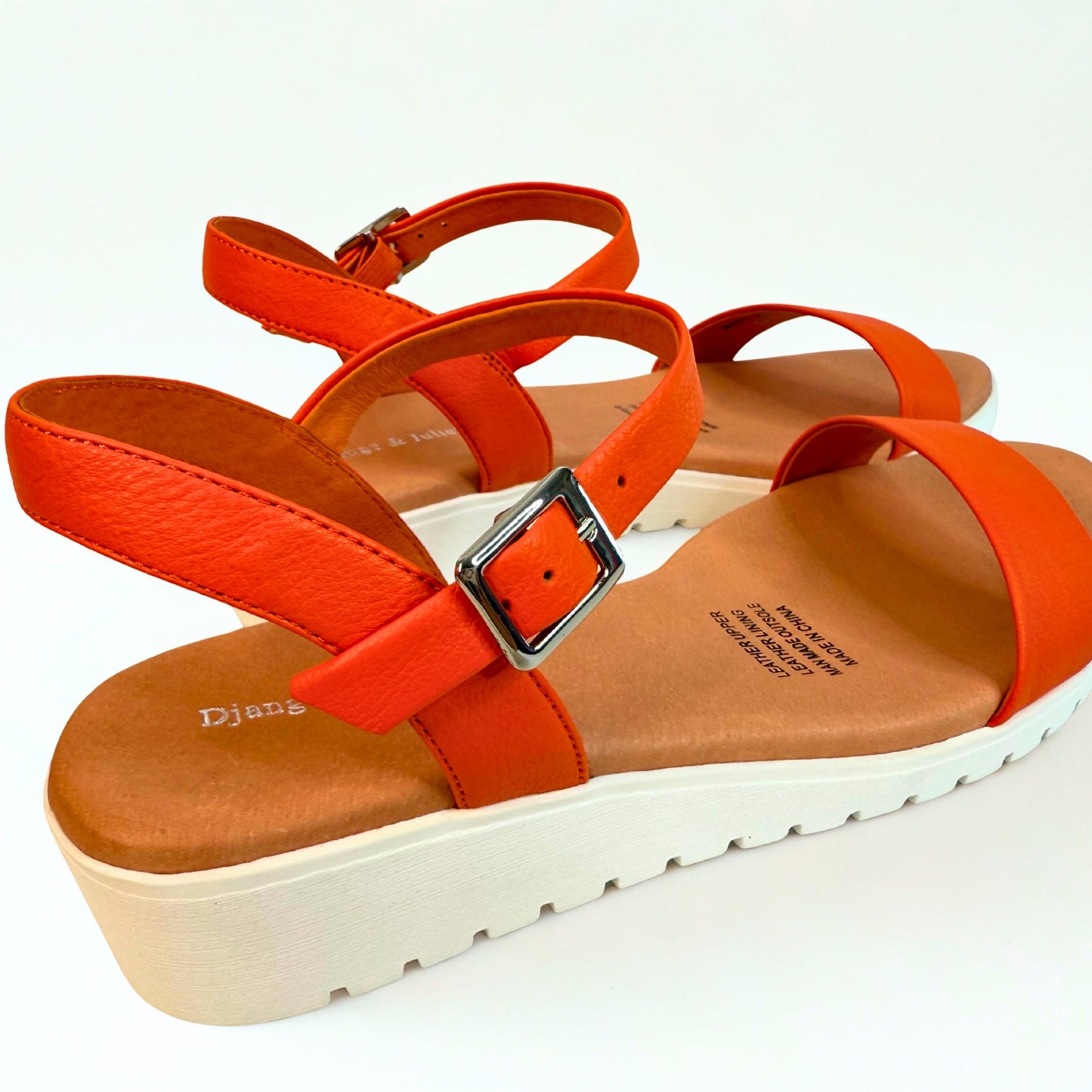 Marylee Sandal - Orange / White
