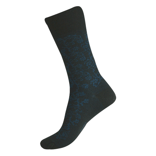 Womens Fine Merino Wool Patterned Health Sock - Jasmine