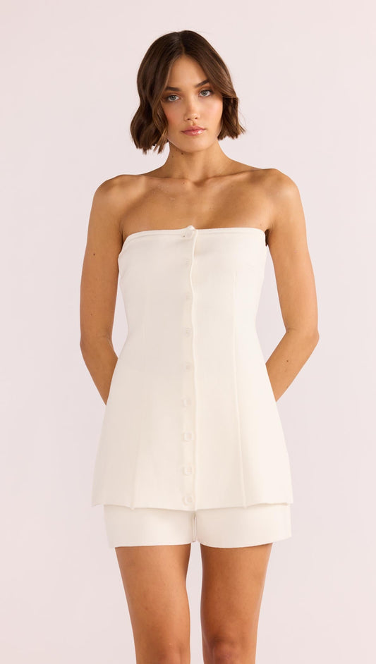 Elora Knit Bustier Top - White