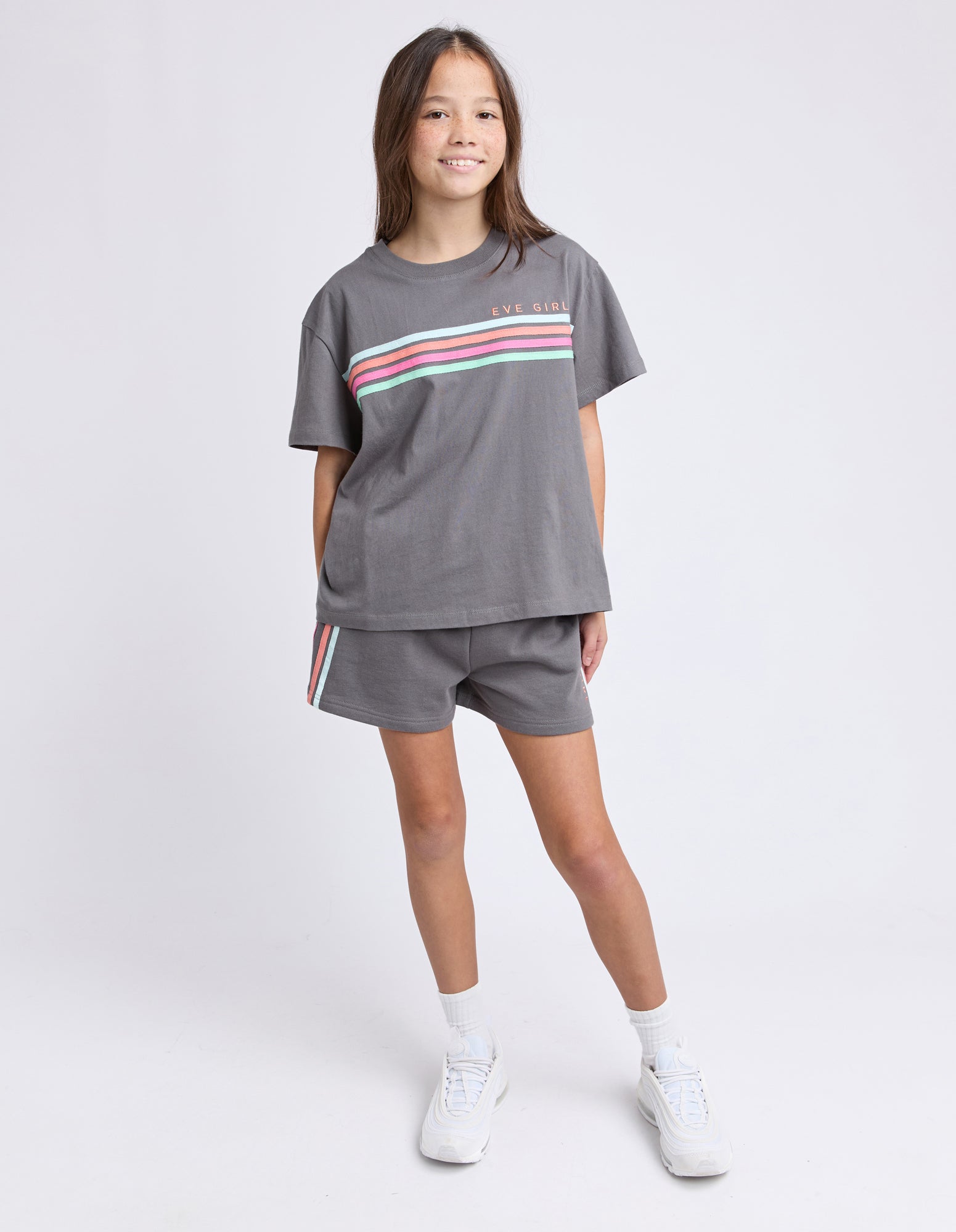 Eve Girl Retro Tee - Charcoal - Teens (view 3)