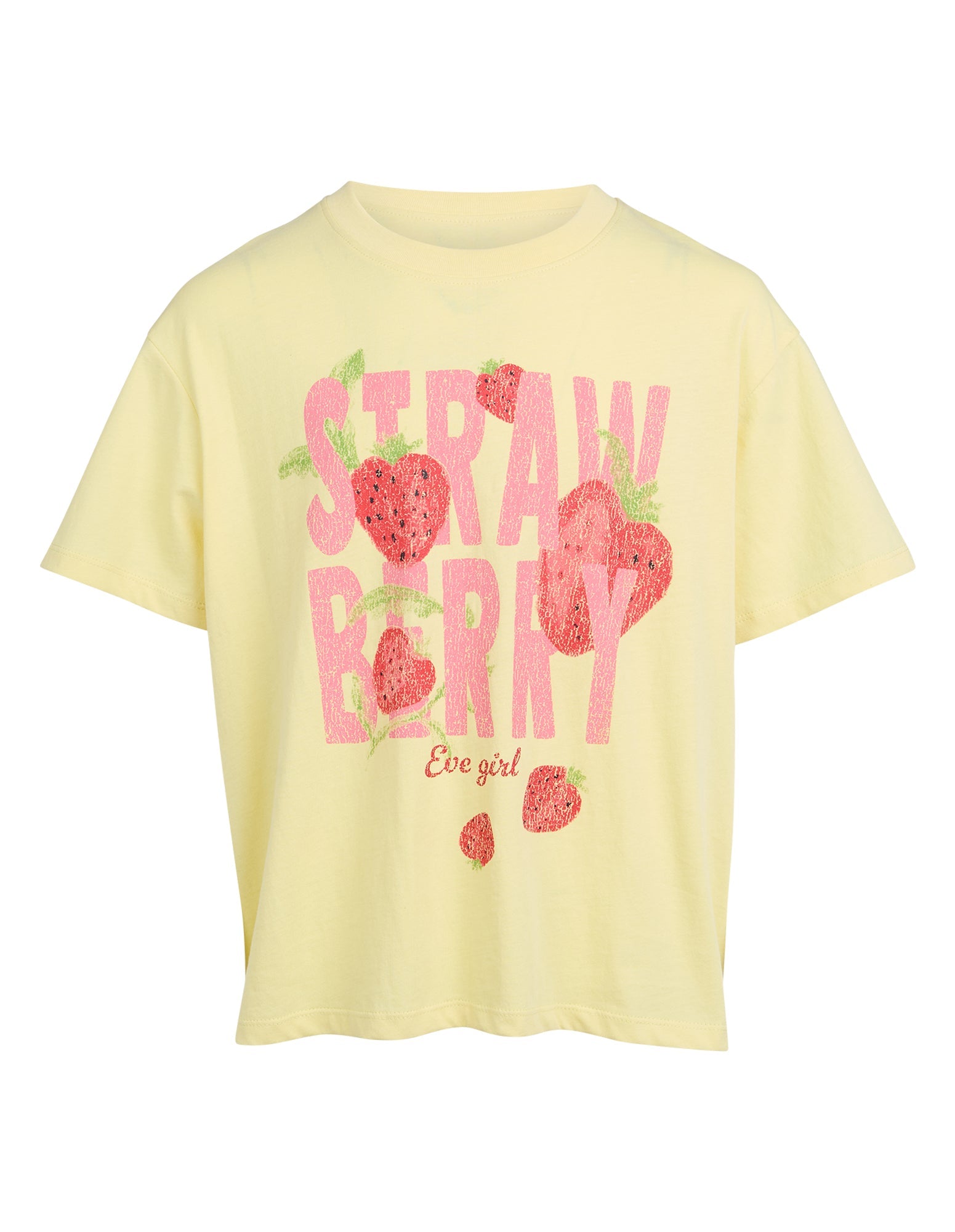 Eve Girl Strawberry Tee in lemon - front
