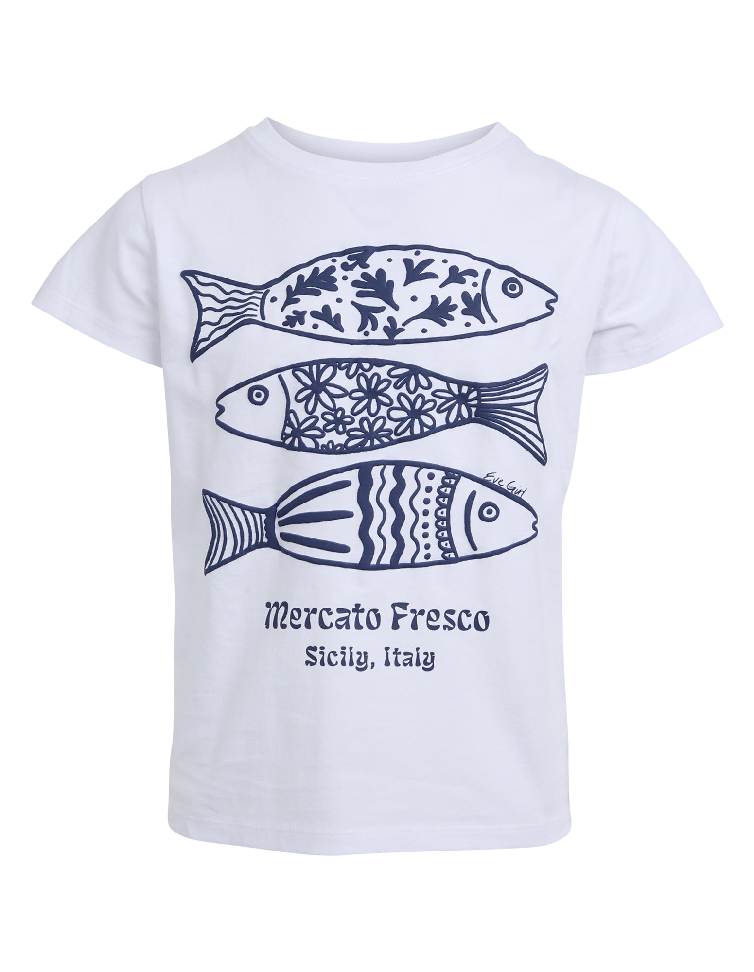 Eve Girl Sardines Tee in white - front