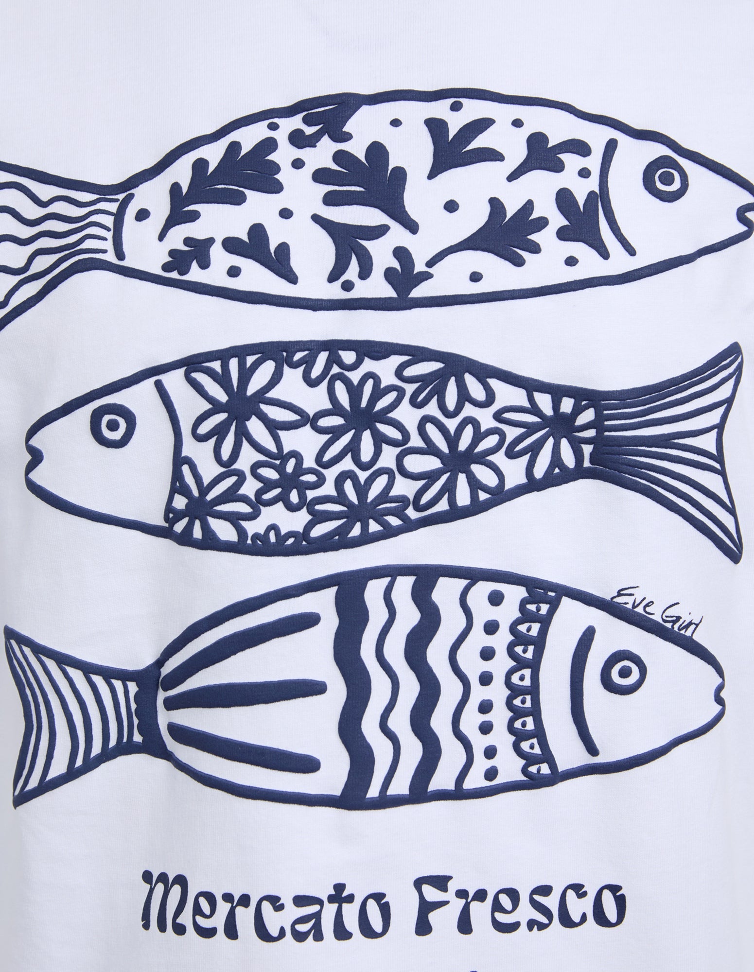 Eve Girl Sardines Tee in white - detail