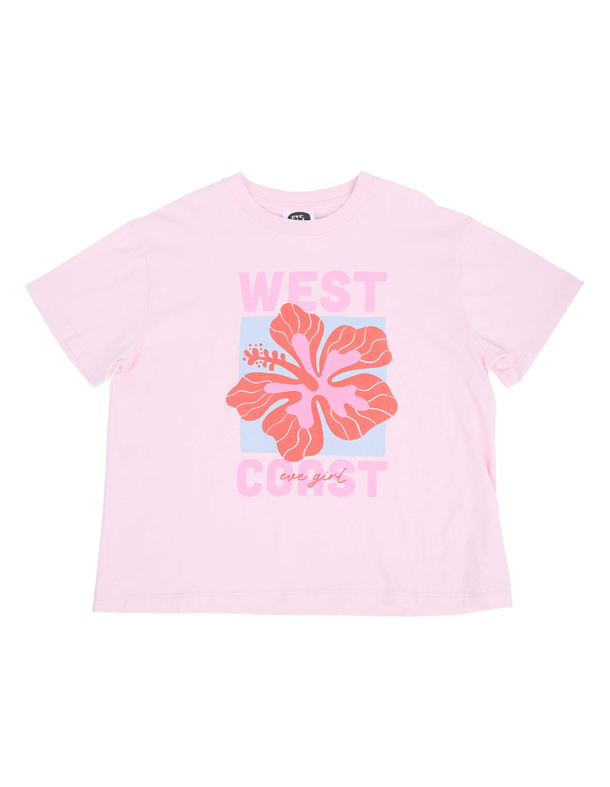 Eve Girl Hibiscus Tee in pale pink