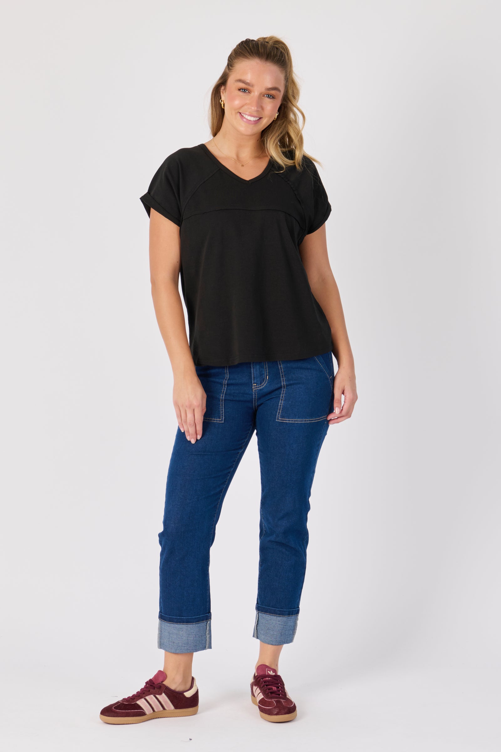 One Ten Willow Slouch Tee - Black (view 3)