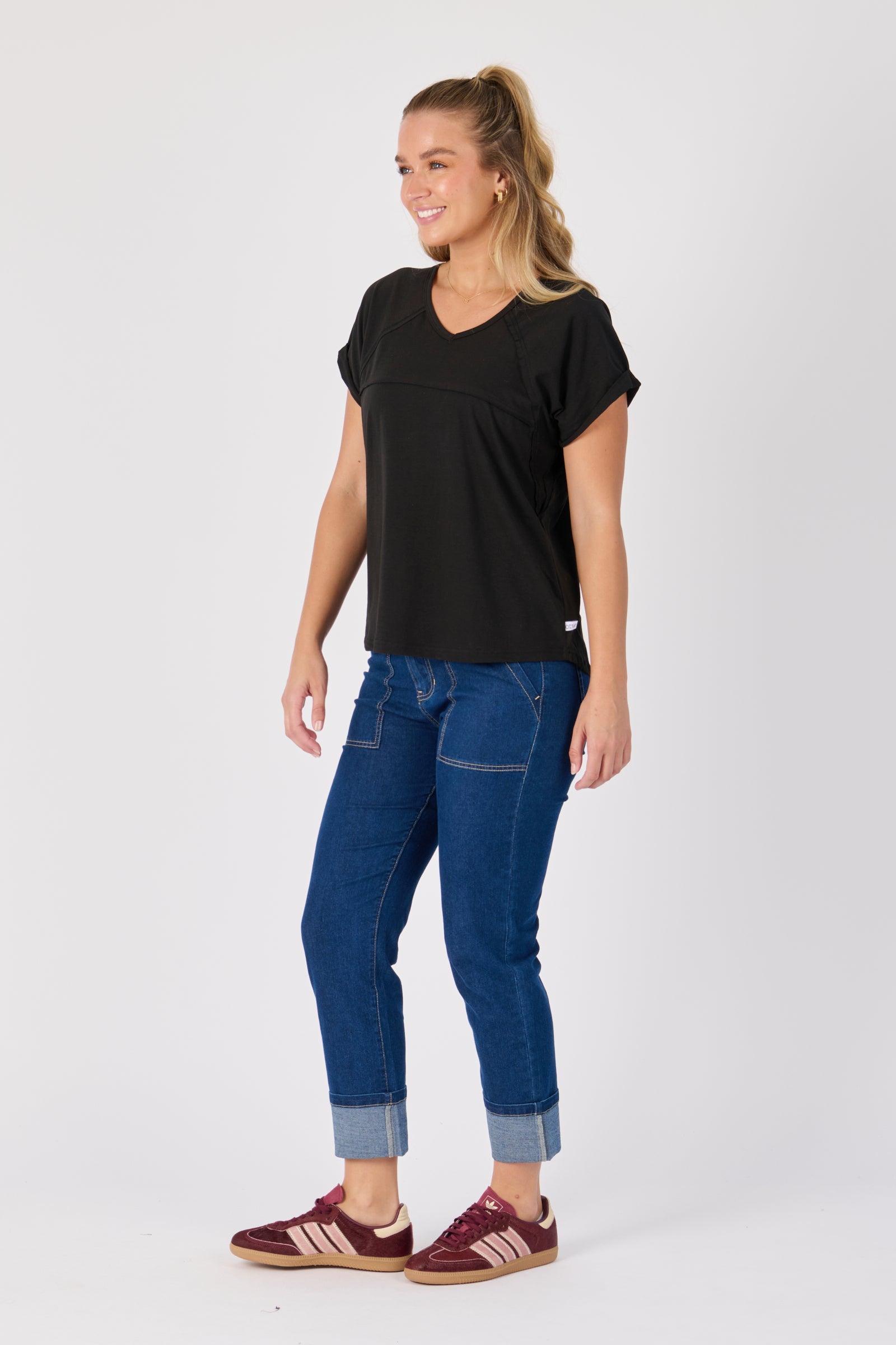 One Ten Willow Slouch Tee - Black (view 4)
