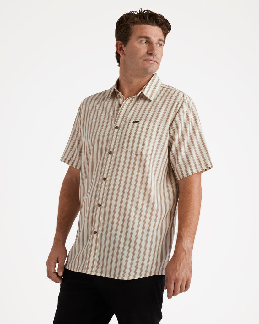 Arvostripe Woven SS Shirt - Teak