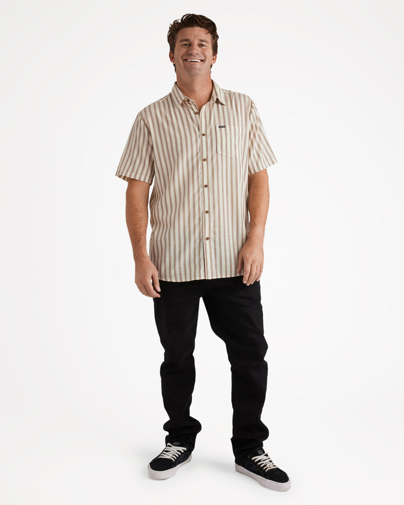 Arvostripe Woven SS Shirt - Teak