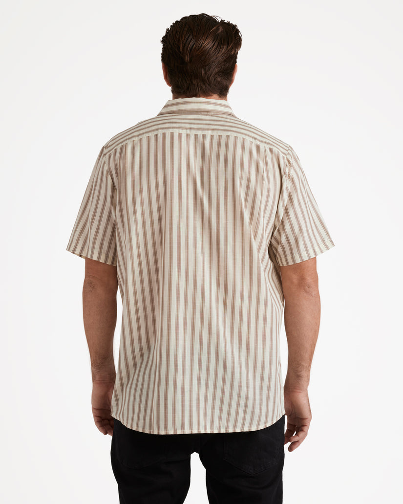 Arvostripe Woven SS Shirt - Teak