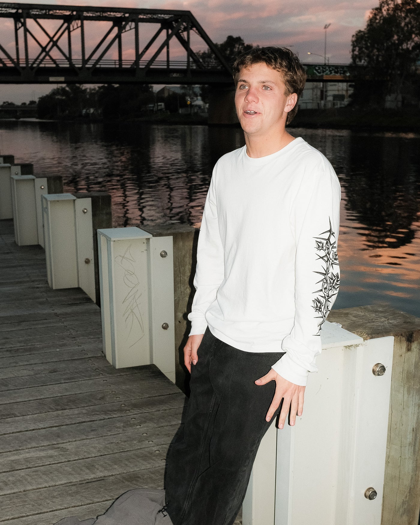 Die By The Stone Long Sleeve Tee - White