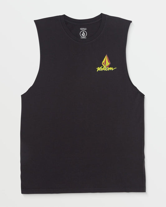Frothy Postcard Muscle Top - Black