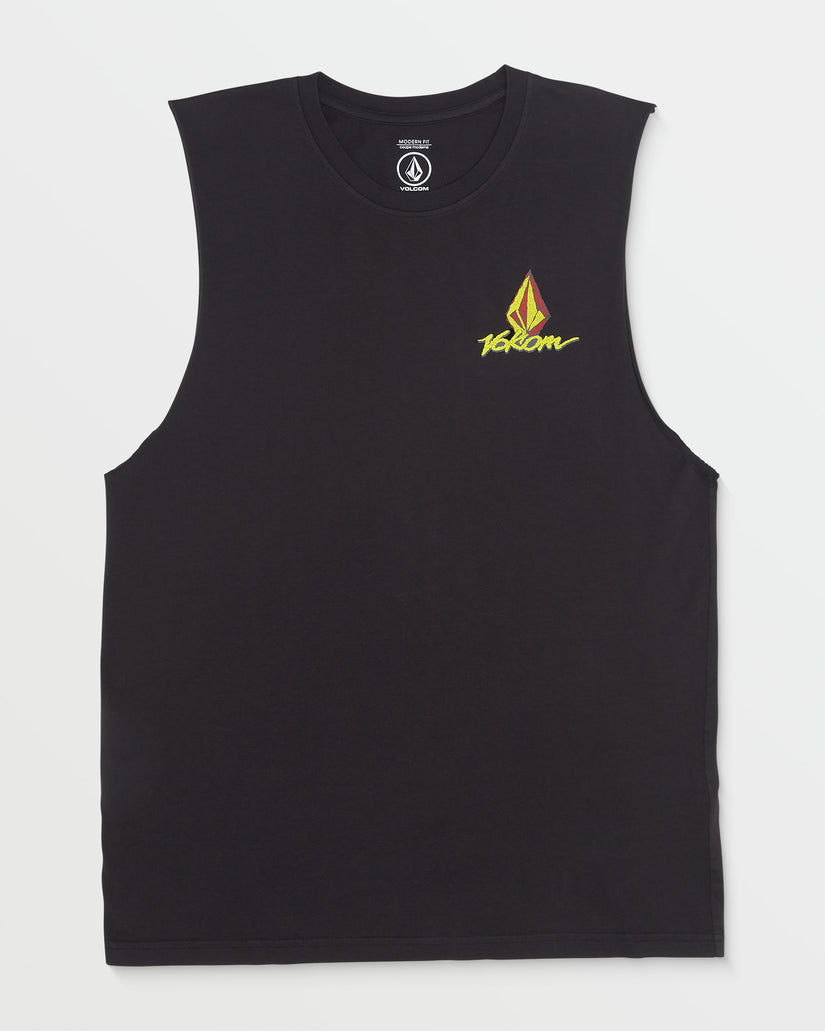 Frothy Postcard Muscle Top - Black - Catani Clothing
