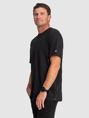 Aus Solid Short Sleeve T-Shirt - Black - Catani Clothing