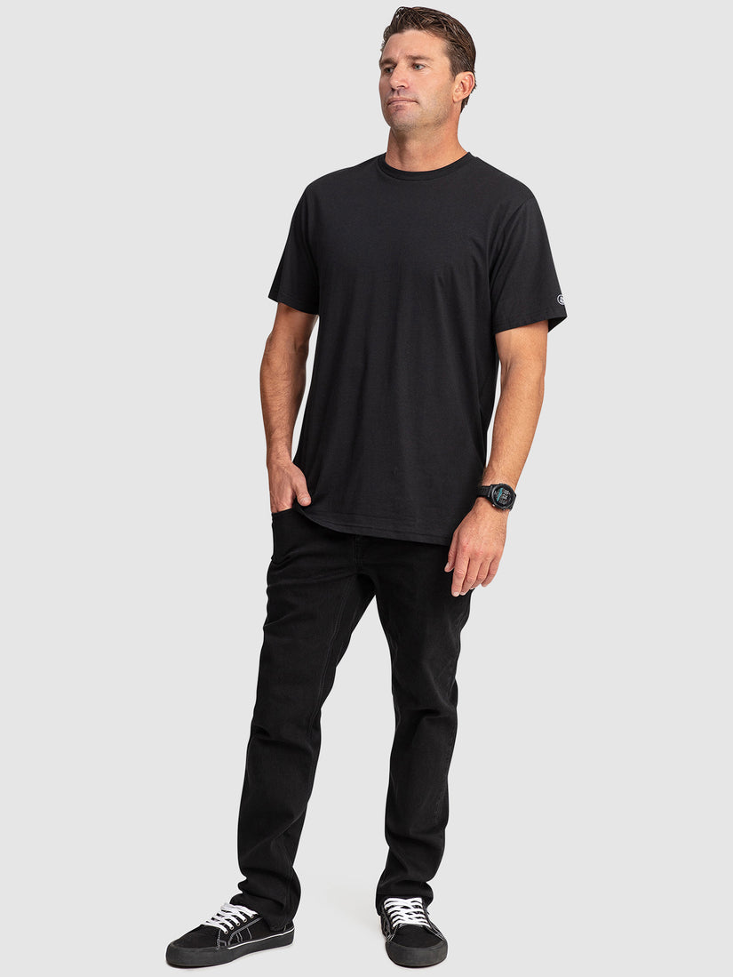 Volcom Aus Solid Short Sleeve T-Shirt - Black (view 6)