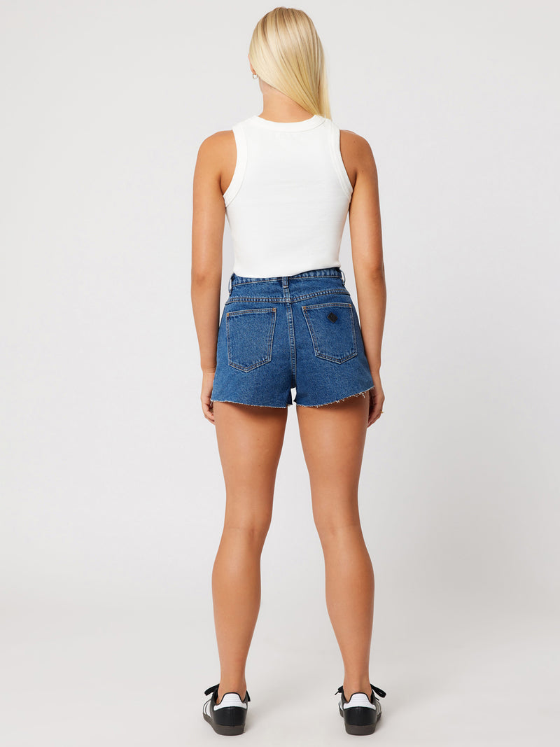 Abrand High Relaxed Short - Bella Mid Blue (view 5)