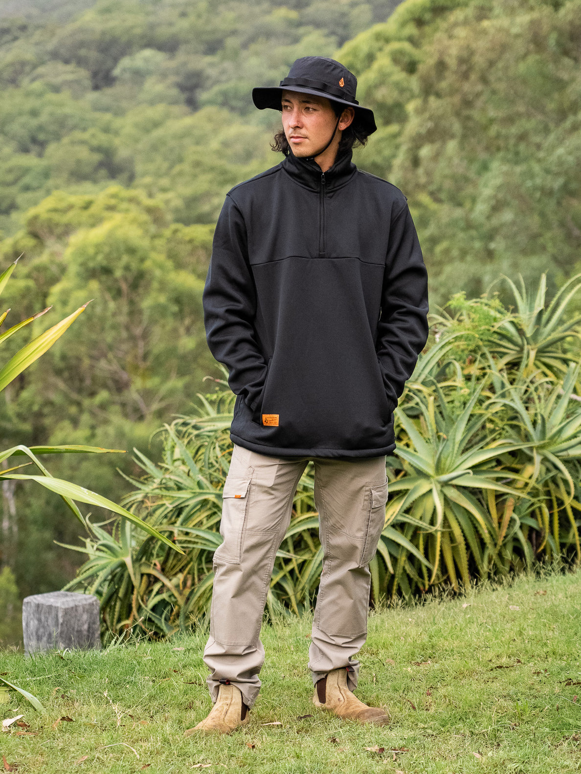 Volcom Workwear 1/4 Zip Fleece - Black