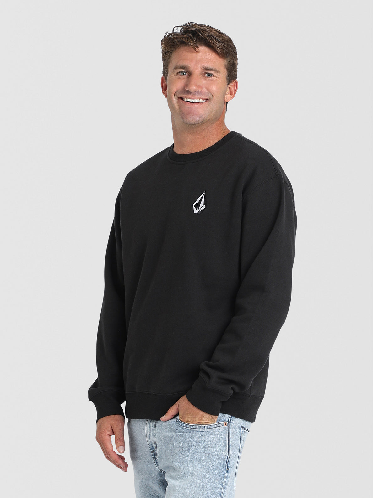 Volcom Vologo Crew Fleece - Black (view 4)