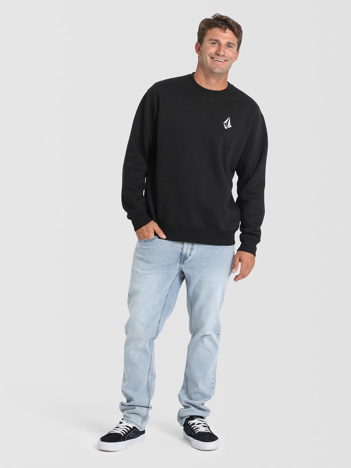 Volcom Vologo Crew Fleece - Black (view 5)